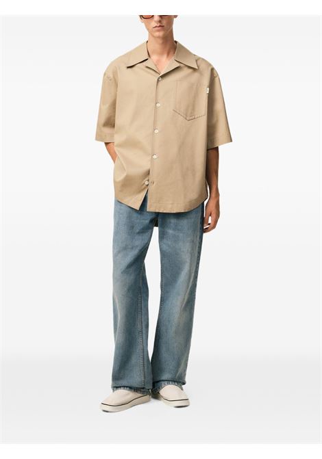 camp collar wide ss shirt man beige AMI PARIS | USH811.CO0214A036